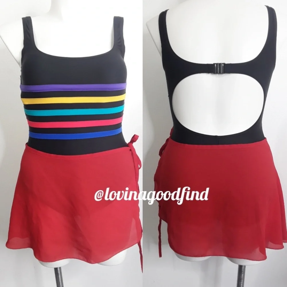 Mirella Sheer Red Mini Skirt Sarong EUC sz XL - 1X